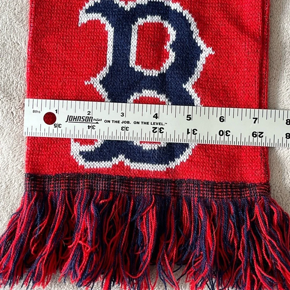 Boston Red Sox Scarf Red White Blue Fringe One Size